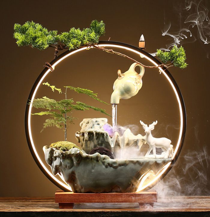 Hanging Pot Design Ceramics Incense Burner with Fish Tank